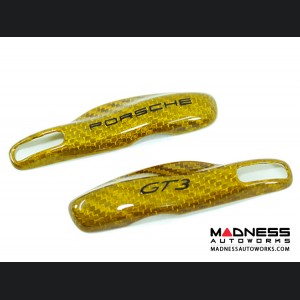 Porsche 911 GT3 Car Key Fob Cover  - Carbon Fiber - Yellow Candy